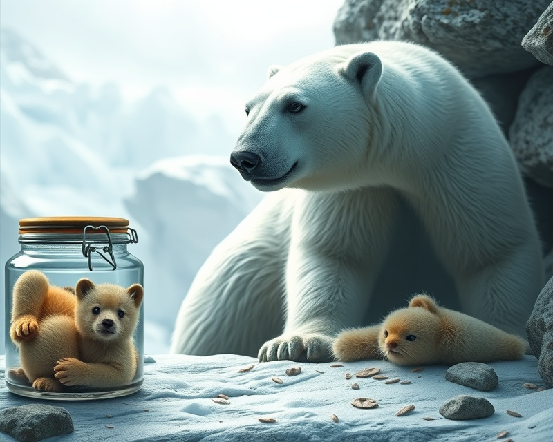 jar, polar bear